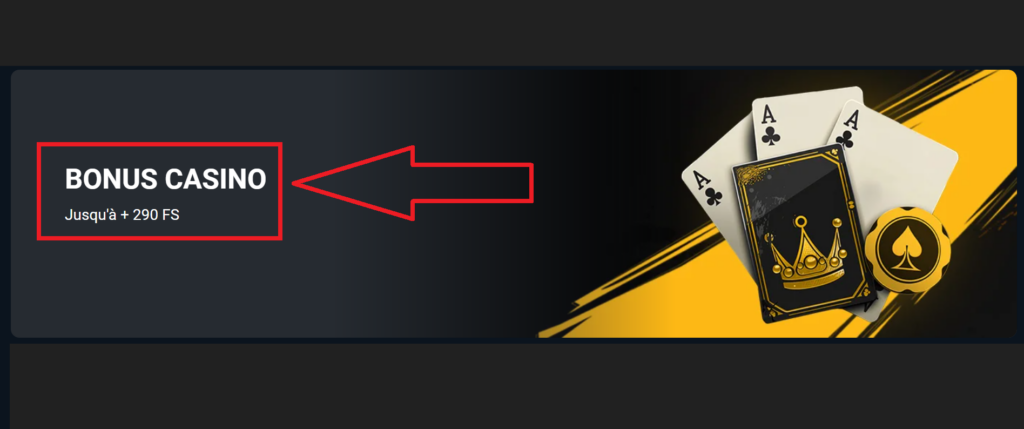 Récompense après l'inscription pour les jeux de casino